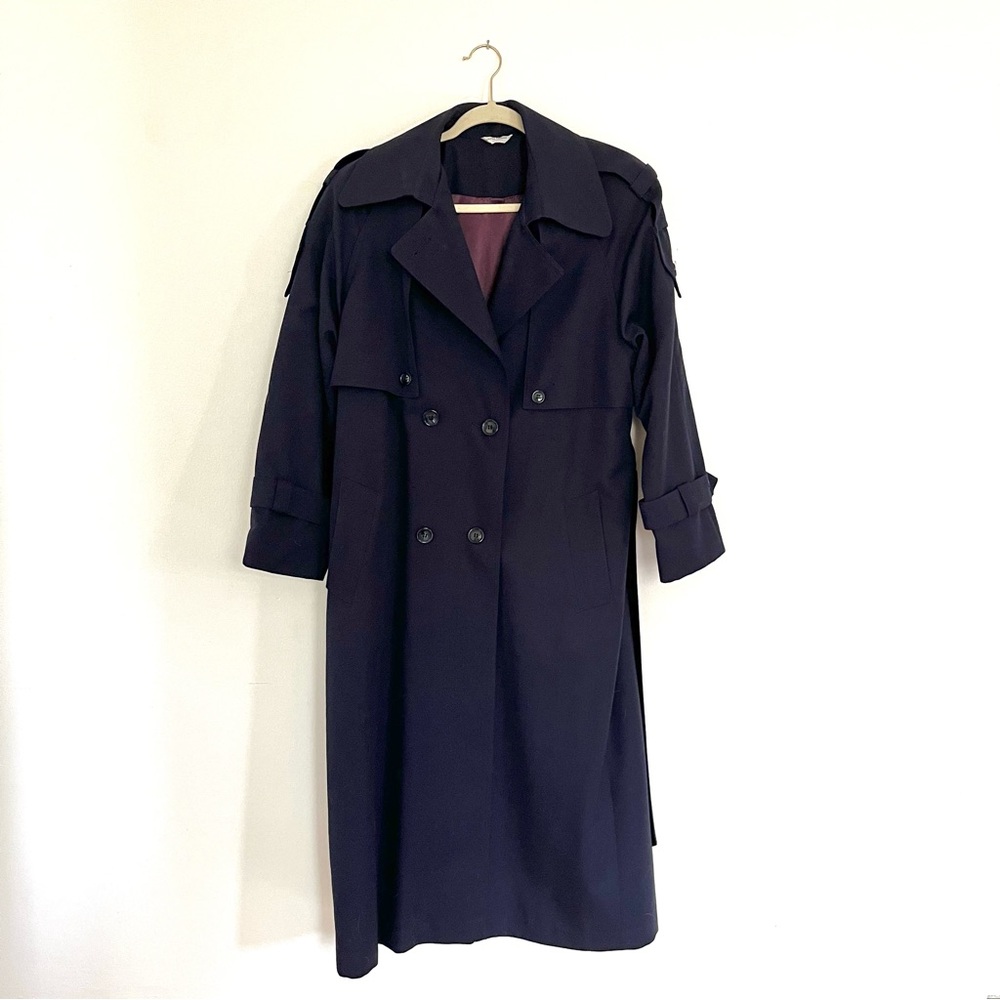 Vintage navy lined trench-coat